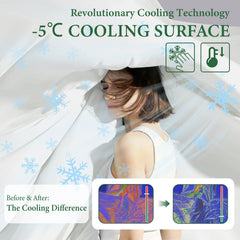 TEXARTIST Cooling Blanket for Hot Sleepers, Cooling Comforter Queen Size, Cold Blanket Summer Lightweight Breathable Soft Comforter to Stay Ice Cool for Night Sweats, Machine Washable White (90"x90")