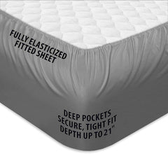 COONP Super Queen Mattress Topper, Extra Thick Pillowtop, Cooling Plush Mattress Pad Cover Bed Topper Protector with 8-21 Inch Deep Pocket (Grey, Super Queen)